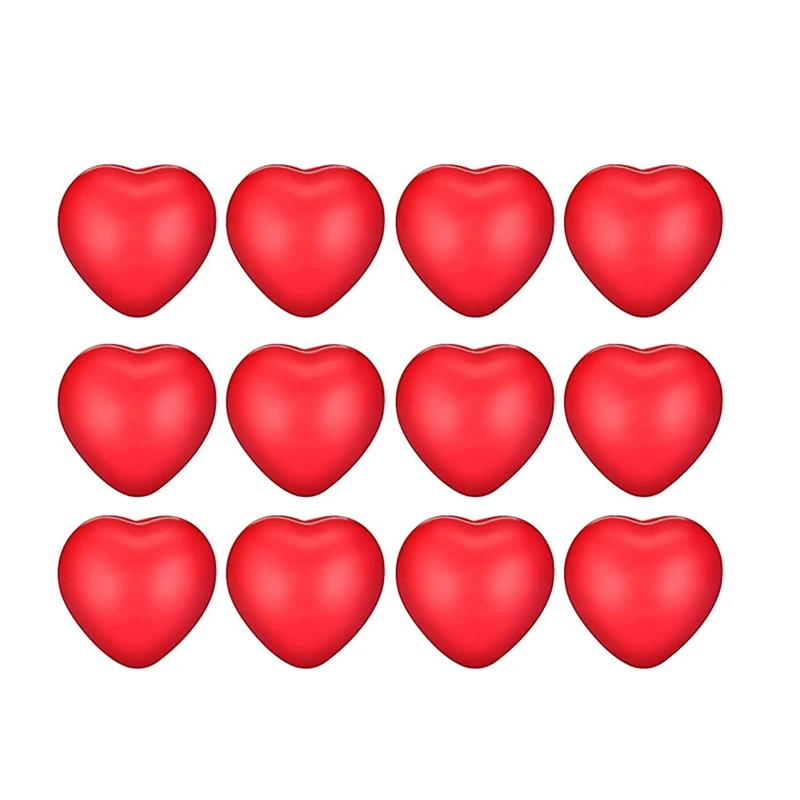 

12Pcs Valentine's Day Red Heart Stress Balls, Stress Balls For School Carnival Reward