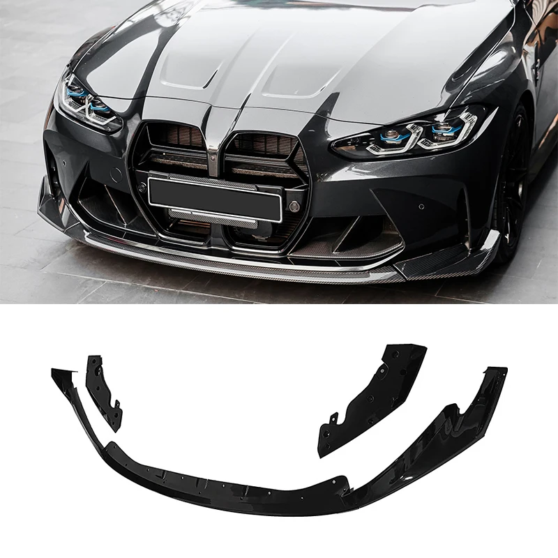 

For BMW M3 M4 G80 G82 2020-2023 Front Bumper Spoiler Lip Lower Body Kit Diffuser Splitter Tuning Guard Glossy black