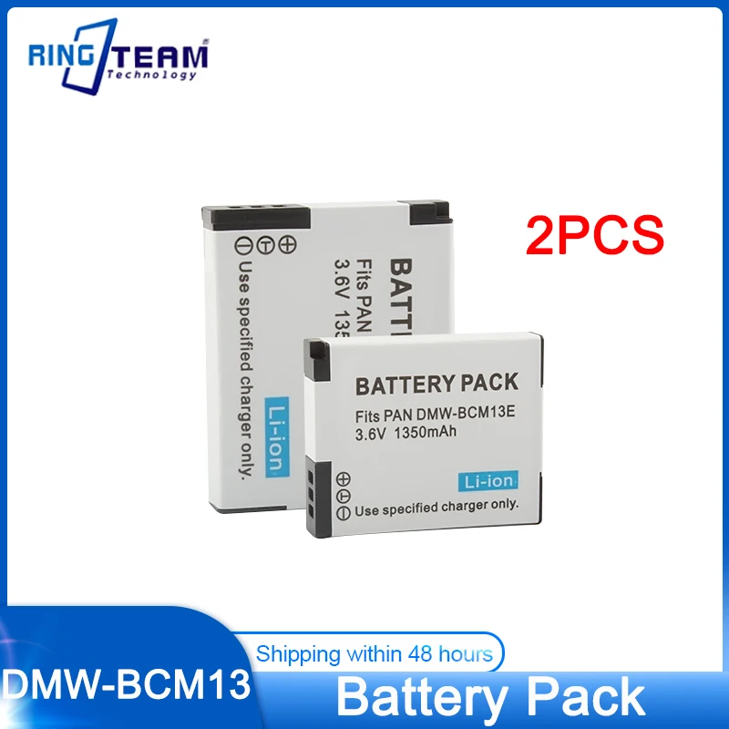 2 Pz 1350Mah Dmw-Bcm13E Dmw-Bcm13 Batteria Della Fotocamera Per Panasonic Lumix Dmc Zs40 Tz60 Zs45 Tz57 Zs50 Tz70 Zs27 Tz37 Tz41