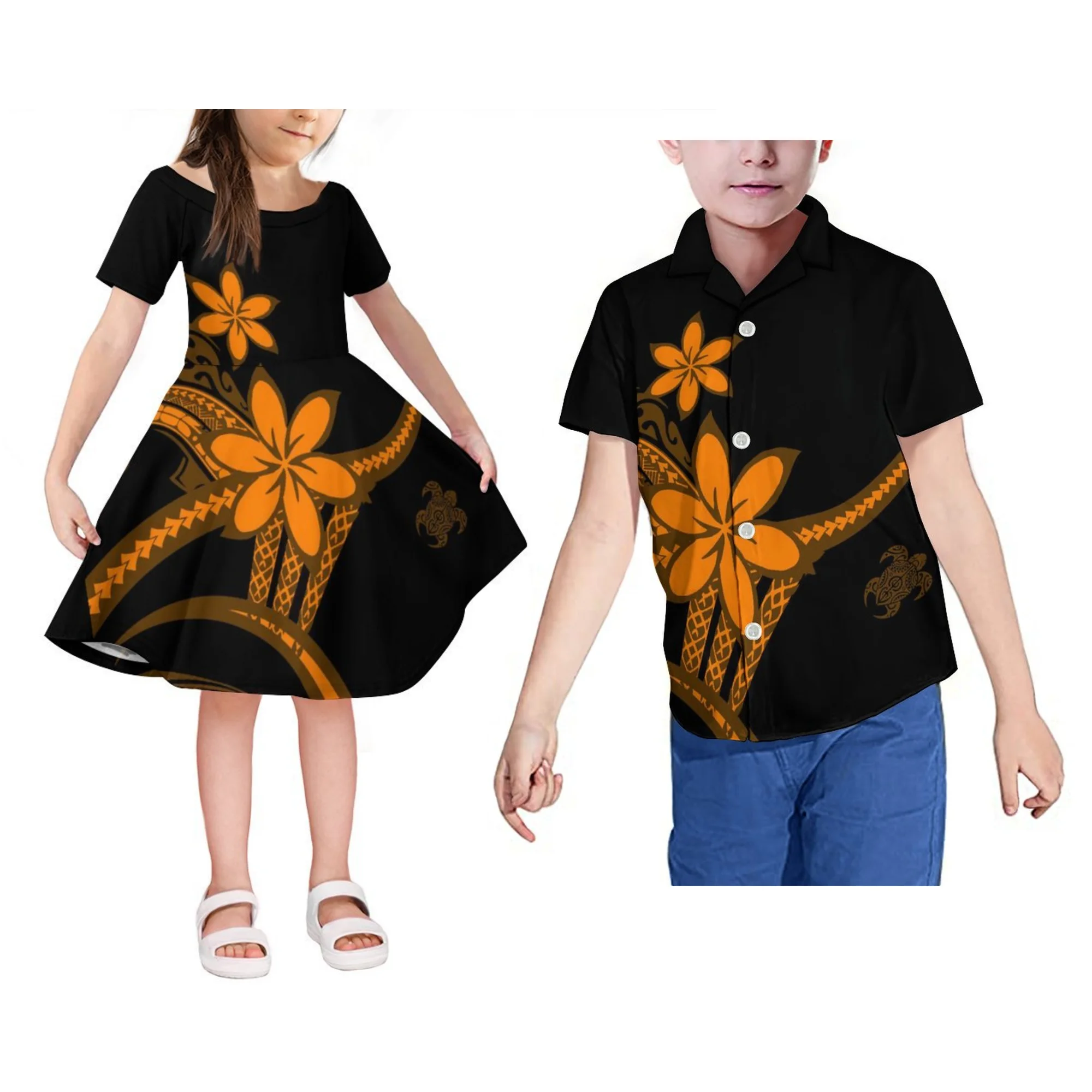 

Polynesian Children Suit Matching Polynesian Girl Exquisite Dress Hawaii Tribal Boys Shirt Samoa Shirts And Dresses Match