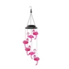 Solar Flamingo Garden Lamp Decoration Power Wind Chime Light for Home Yard Hanging Outdoor Lights 1