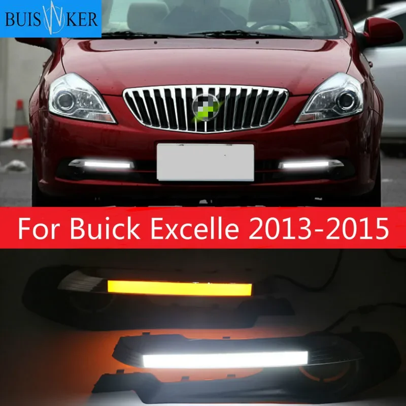 

2 шт. для Buick Excelle 2013-2015 белого, желтого и голубого цвета передняя противотуманная фара Дневной светильник светодиодный DRL Противотуманные Фары Светильник