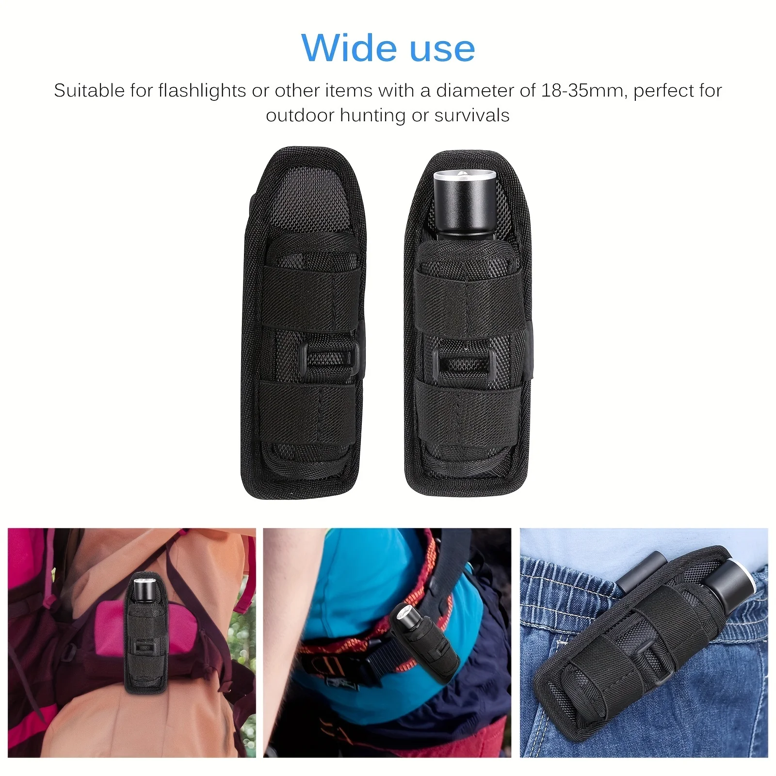 Outdoor Tactical Nylon Flashlight Bag 360 Degree Swivel Wear Resistant Hunting Lighting Accessories Kit 1pc weapon flashlight accessories light stand accessories