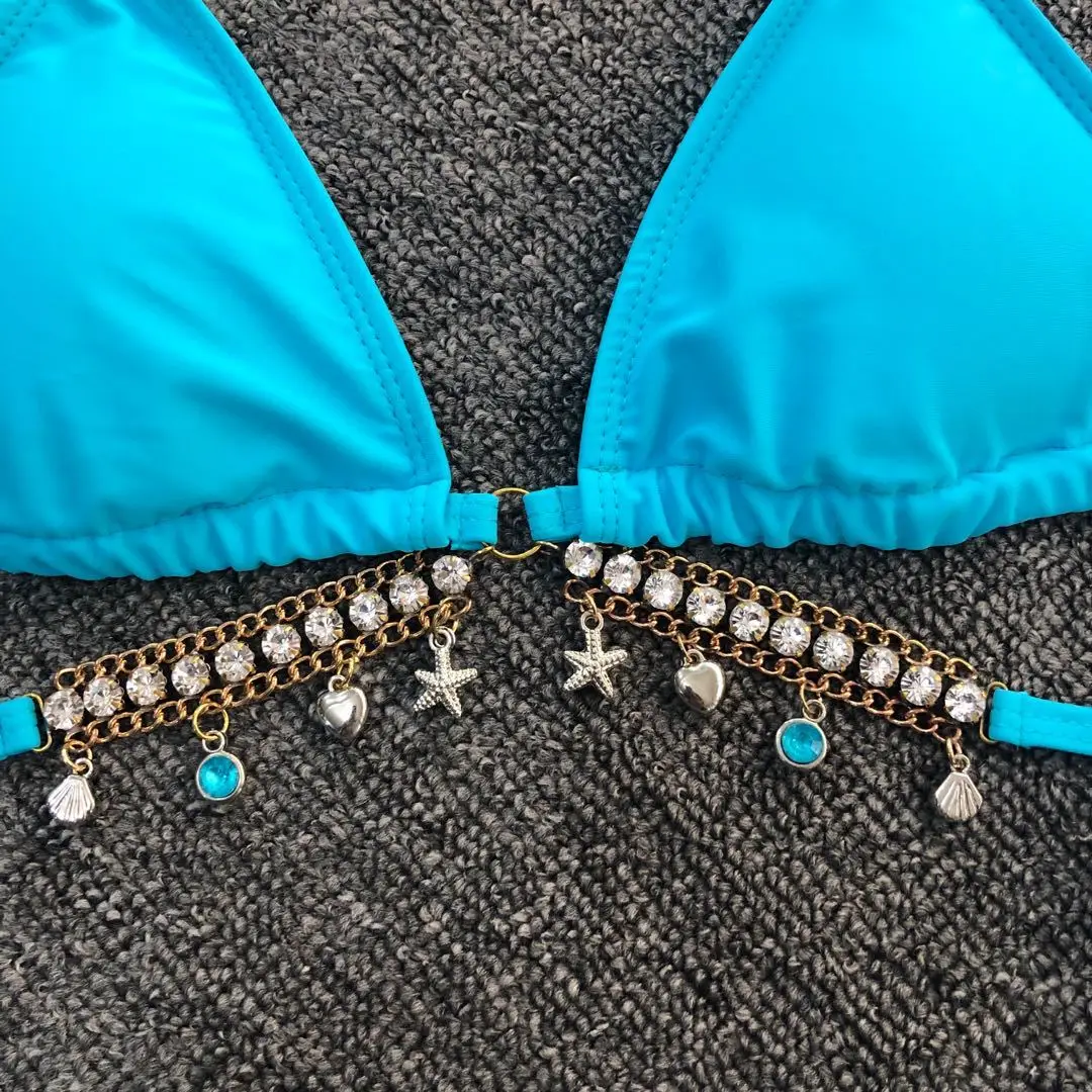 Women's Fashion Sexy Pendant Triangle Sexy Women's Swimsuit Bikini Set