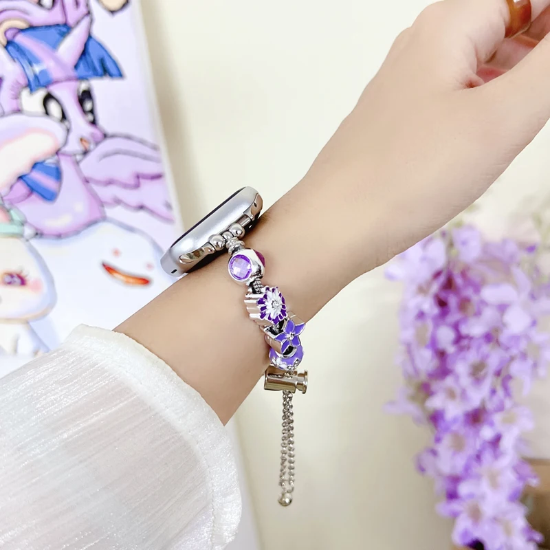 Metal Chain Strap for Apple Watch 44mm Band 45mm 49mm Ultra 2 Women DIY Jewelry Bracelet for Iwatch Series 7 8 9 6 SE 40mm 42 38