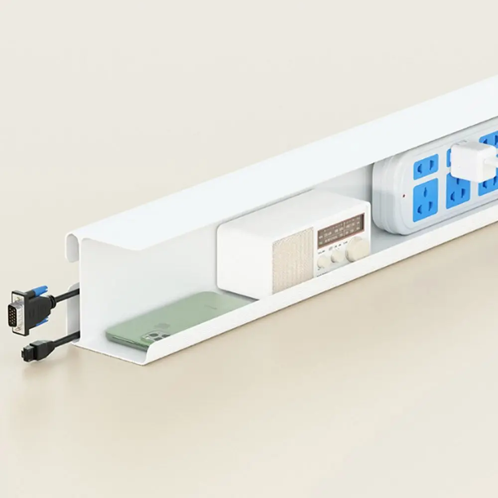테이블 아래 케이블 트레이에 흔적을 남기지 않음 난연성 자체 접착식 케이블 관리 트레이 플라스틱 확장형 케이블 정리함 가정 사무실용