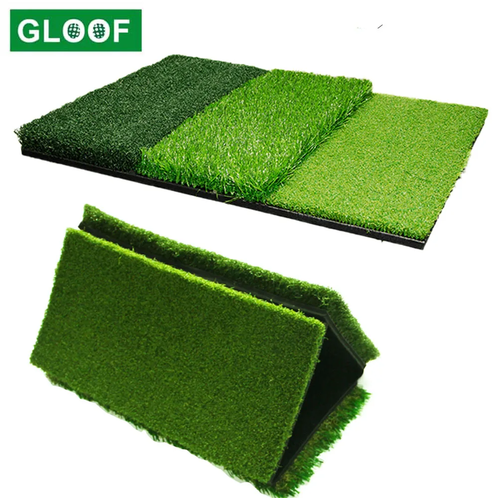 

1Pcs Golf Hitting Mat 3 Grasses Golf Training Aids Indoor Outdoor Tri-Turf Golf Hitting Grass Golf Mats for Indoor Backyard