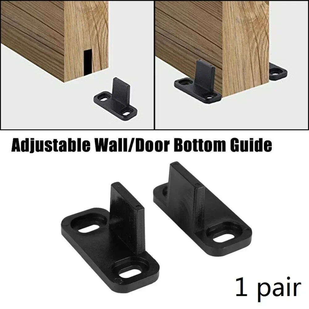 2PCS Sliding Door Slides Rails Barn Door Floor Guide Stay Roller For Sliding Barn Bottom Swing Stopper Hardware Accessories sliding door roller sliding barn door guide