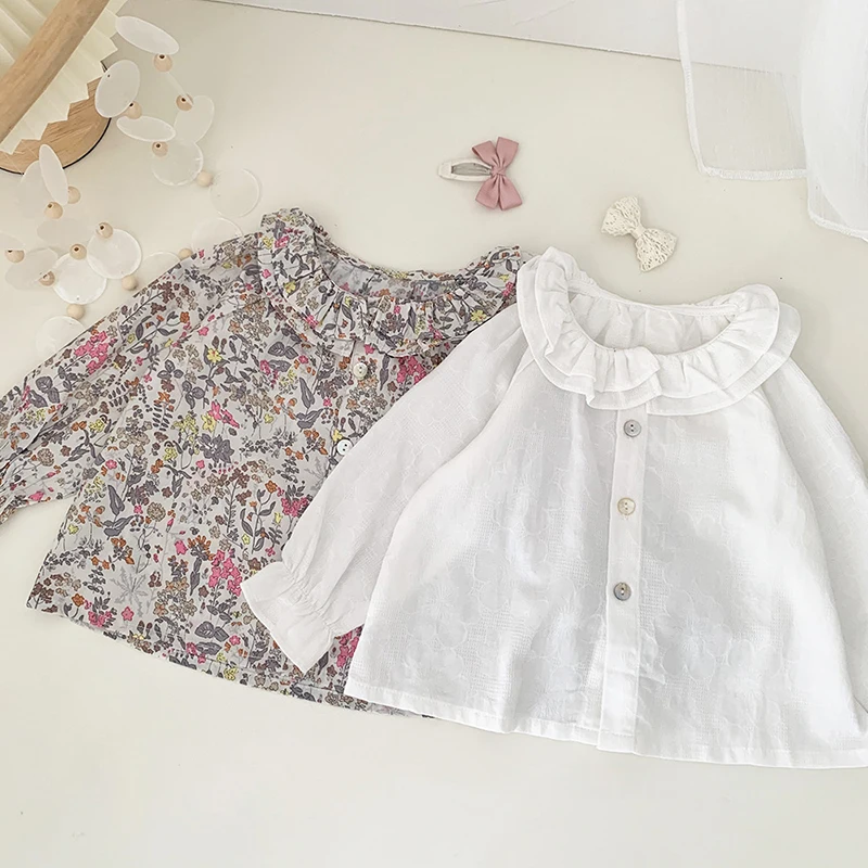 Spring Kids Baby Girls Shirt Autumn Kids Baby Girl Long Sleeve Printing Shirt Sweet Girls Children's Clothes