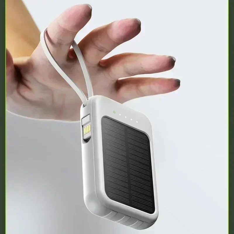 Portable 30000mAh  High Capacity Solar Power Bank Built-in 4  Super Fast Charging Compact  External Battery with Led Light 5