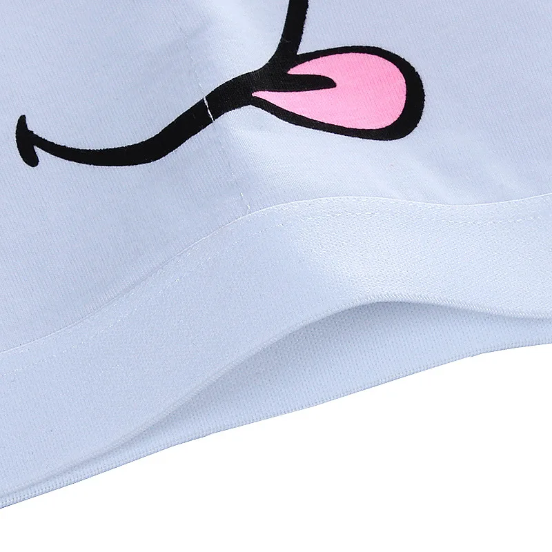 Teenage Girls Vest Bras Tops 2/4PCS Kids Underclothes Underwear Cute Smile Print Cartoon Children Cotton Sportswear Training Bra