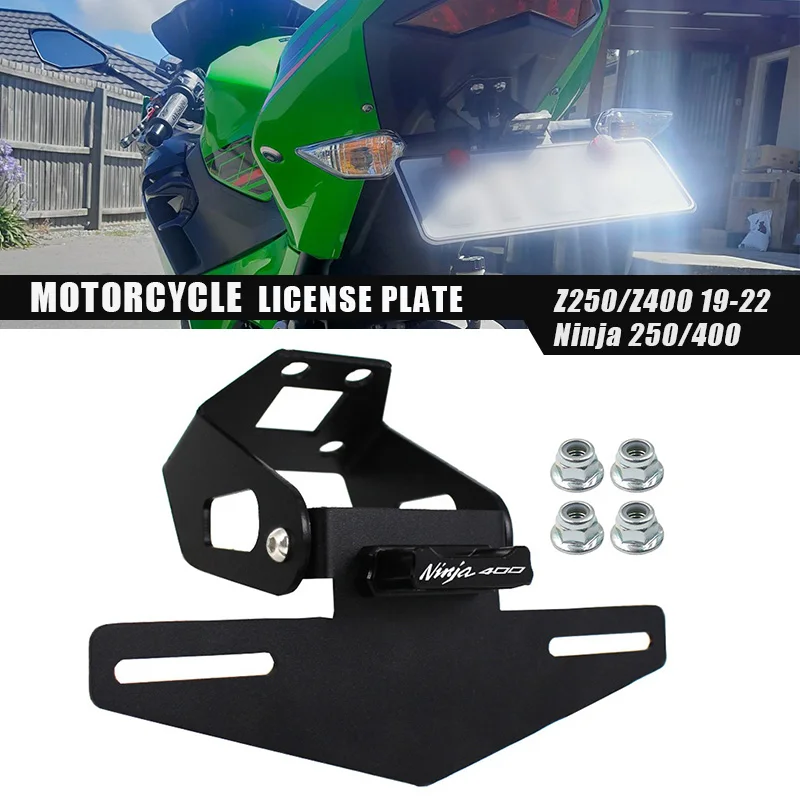 Motorcycle Tail Tidy Fender Eliminator License Plate Mount Holder LED Light For Ninja/Z 250/400 Ninja400