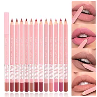 Waterproof Lasting Wooden Matte Lip Liner Pencil Natural Lips Makeup Nude Pink Lip Liner Outline The Lips Contour Makeup 12color 1