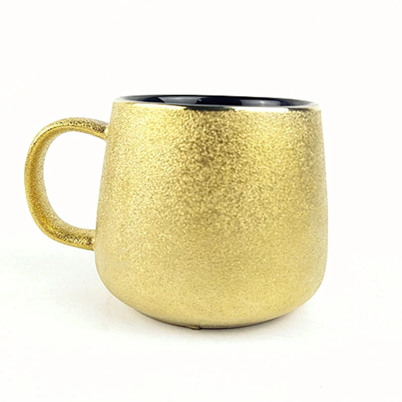 Ceramic Creative Gold Plated Coffee Cup Breakfast Milk Cup Travel Teacup Home Decoration