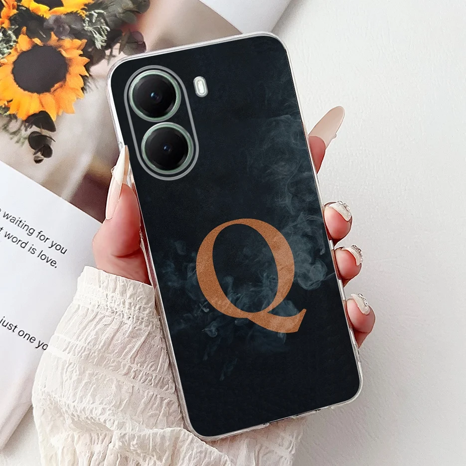 Luxury Letters Clear Silicone Slim Phone Case