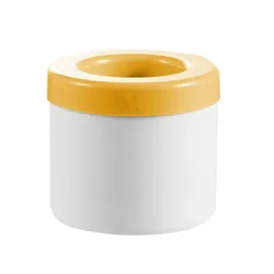 Silicone Round Ice Cube Mold and Bucket - Creative Summer DIY Freezer Ice Maker Tool (Yellow)