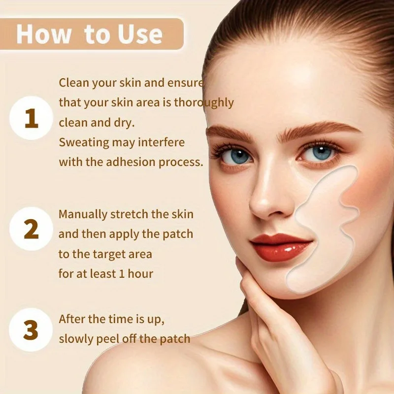 Reusable Silicone Facial Patches for Smile Lines & Chin Anti-Wrinkle Skin Lifting Overnight Facial Patches Reduce Fine Lines