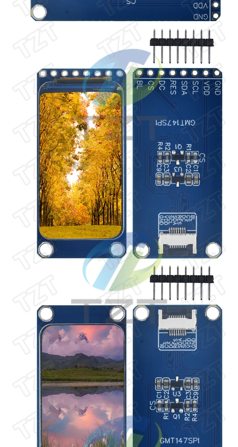 TZT 1,47" 1,47 Zoll 172x320 SPI Vollfarb-TFT-HD-IPS-Bildschirm LCD-LED-Anzeigemodul 172*320 ST7789 Controller 3,3V SPI-Schnittstelle – Detail 4