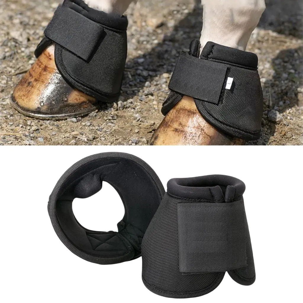 Horse Bell Boot Equine Hoof Boot Quick Drying & Comfort Heavy Duty Protection Equestrian Accessories Equipment Pair Durable 3
