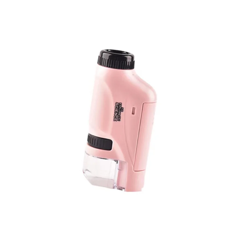 Compact LED Pocket Microscope Kit for Kids' Science Experiments (60-120x Magnification)