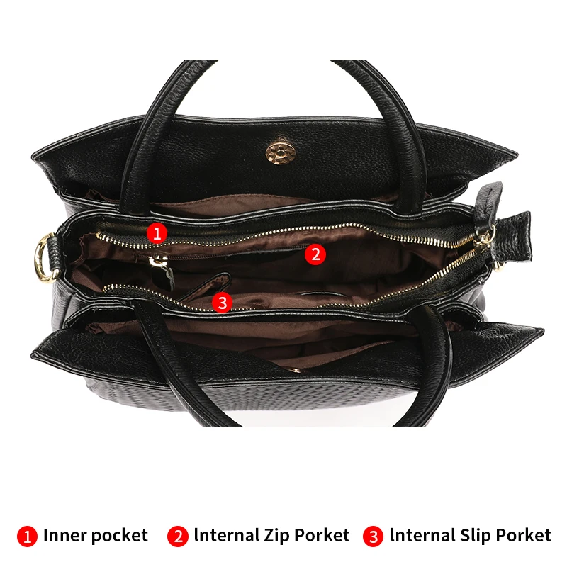 Luxury Top Layer Leather Handbags Minimalism Soft Calfskin Casual Tote Bag Fashion Women Ladies Handbag 6