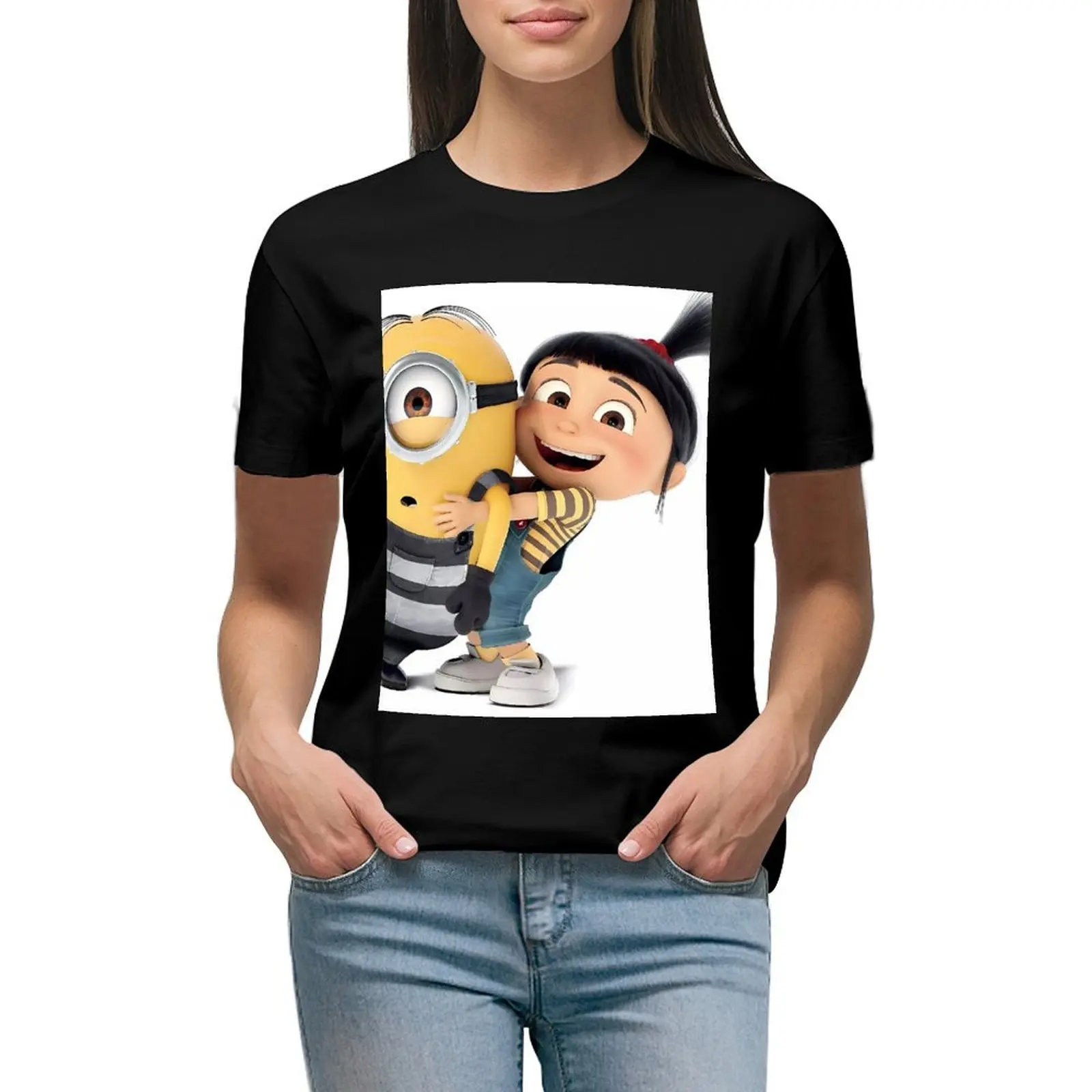 

Модная футболка с миньонами Y2k, женская одежда, летние повседневные милые футболки, одежда