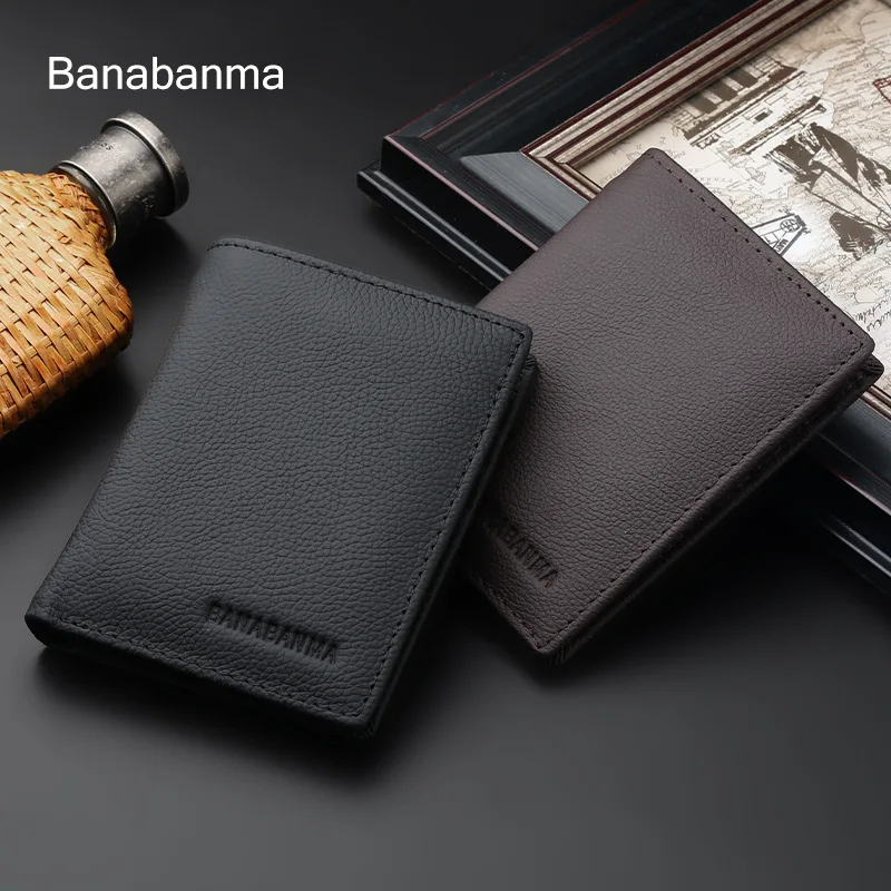 Premium Leather Men's Short Wallet - Waterproof, Wear-Resistant & Multi-Functional Card Holder