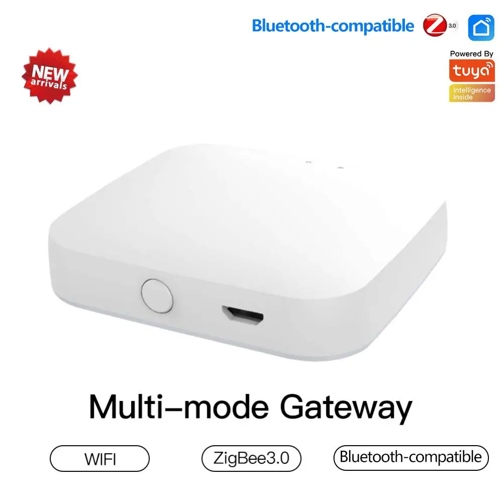 

Tuya Multi-mode Smart Gateway ZigBee 3.0 Bluetooth Mesh Hub Work With Smart life App Voice Control Via Alexa Google Home