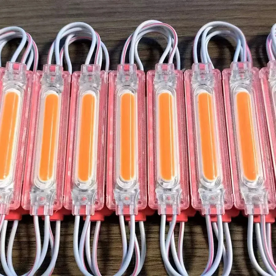 200개/로트 DC 12V LED COB 모듈 초음파 MAX2.5W 투명 매장 전면 조명 IP67 CRI 90 레드 핑크 6500k 광고 박스카용