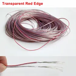 Transparent Parallel Copper Cable - 2 - Pin LED Strip Light Wire with Tinned Copper (22/20AWG) - 1m (Red Edge)