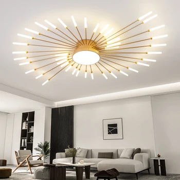 Modern LED Ceiling Light for Living Room Lamp Bedroom Ceiling Chandeliers AC 90-260V Gold Black Home Decoration Light Fixture 1