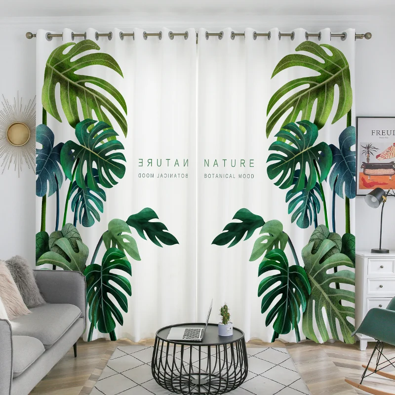Stile Tropicale Monstera Deliciosa Stampa Digitale Moderna Tenda Ombreggiante Finestra Per Camera Da Letto