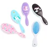 4 Color Cute Unicorn Animal Anti-static Hair Brush Massage Comb Shower Wet Detangle Hair Brush Salon Hair Styling Tools 2