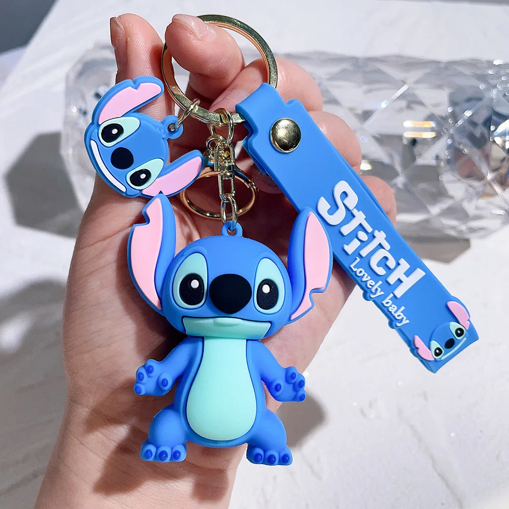 Lilo & Stitch 장난감 키체인, 애니메이션 스티치 펜던트 키체인, 달콤한 핑크 천사 키체인, 여성용 자동차 키링, 소녀 생일 선물