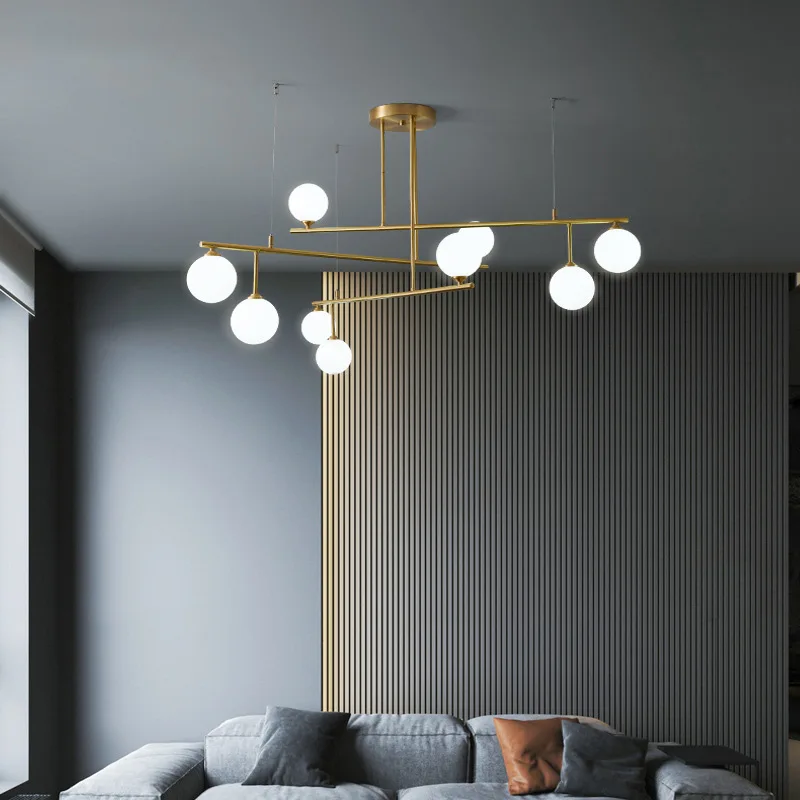 

Brass Color Modern LED Chandelier Glass Ball Ceiling Hanging Lights Living Dining Room Art Deco Lighting Fixtures Kitchen Lights