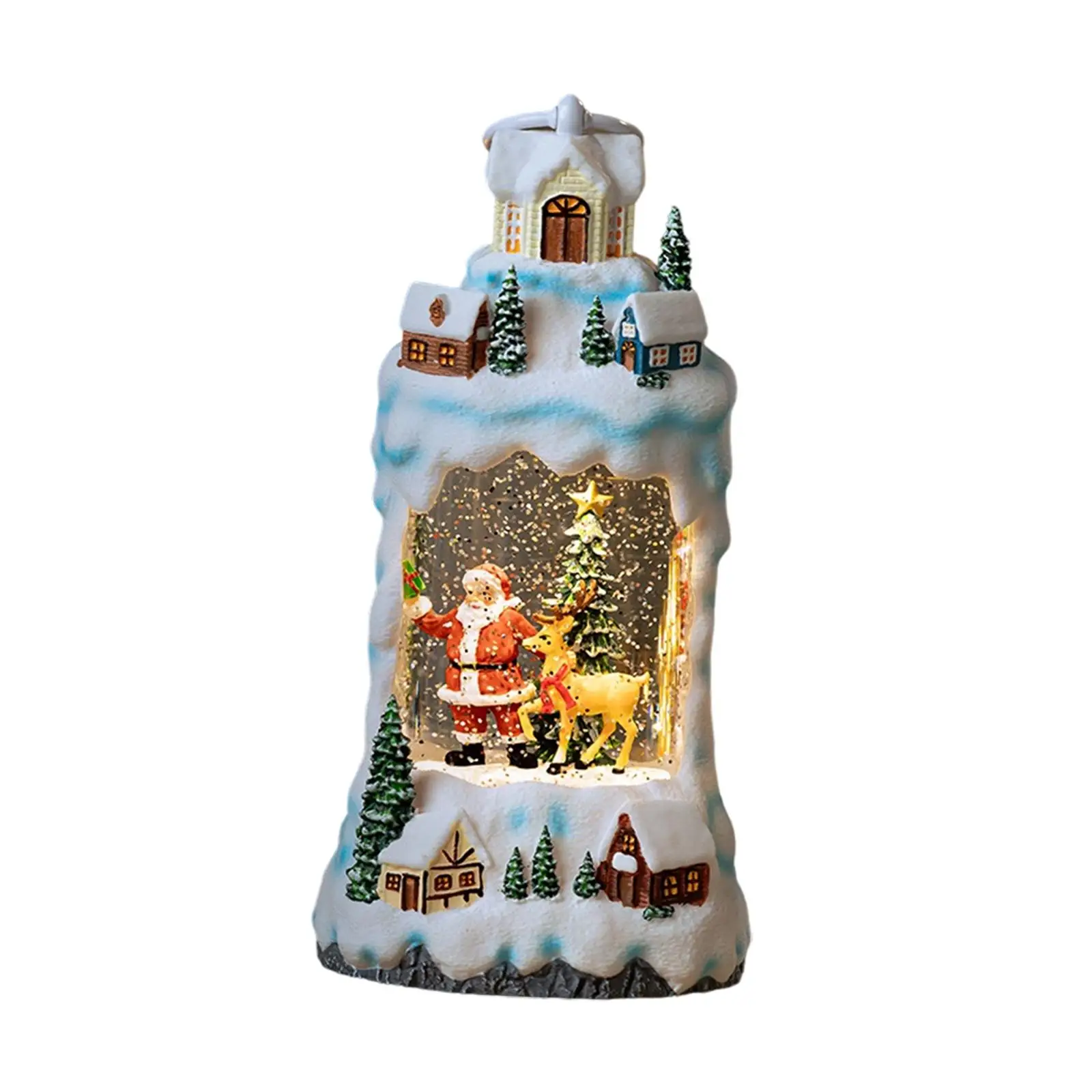 Christmas Village Snow Globe Resin Image Xmas Decor for Office Home Bedroom Christmas Village Snow Globe Resin Image Xmas Decor for Office Home Bedroom