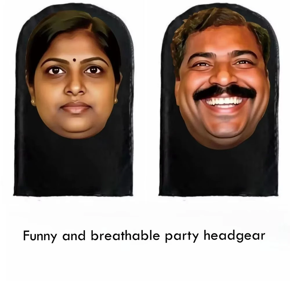 Indian-Style Novelty 3D Printed Cosplay Mask - Realistic & Breathable Party Headgear