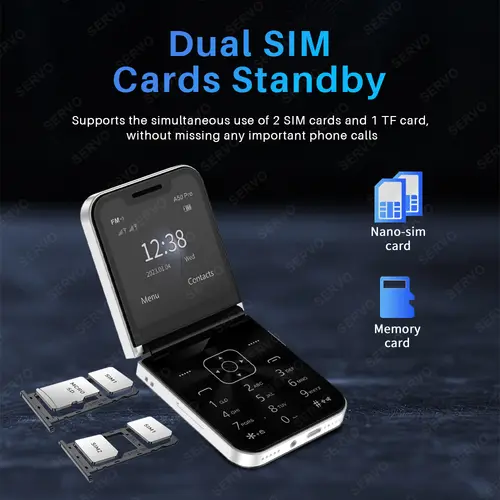 SERVO A50 PRO Flip Mobile Phone 2.4" Display Speed Dial Call Recording Blacklist 2 SIM Unlocked Foldable Cellphones New Version - Image 6