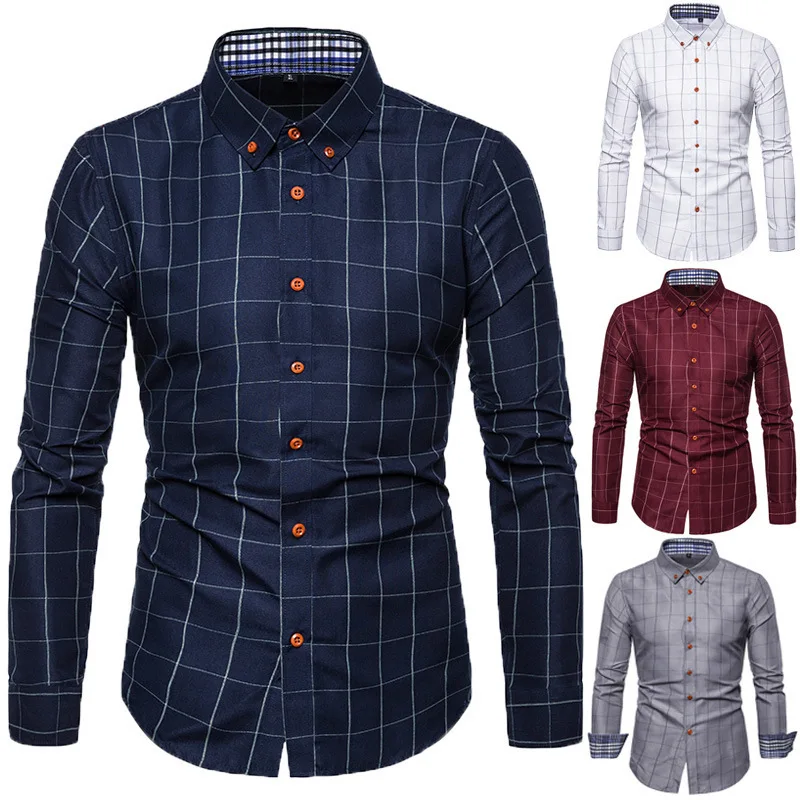 Description Picture 4 of itemNew Fashion T-shirt Luxury for Men Long Sleeve Male Casual Dress Shirts Print Button Down Slim Formal Business Office Shirts