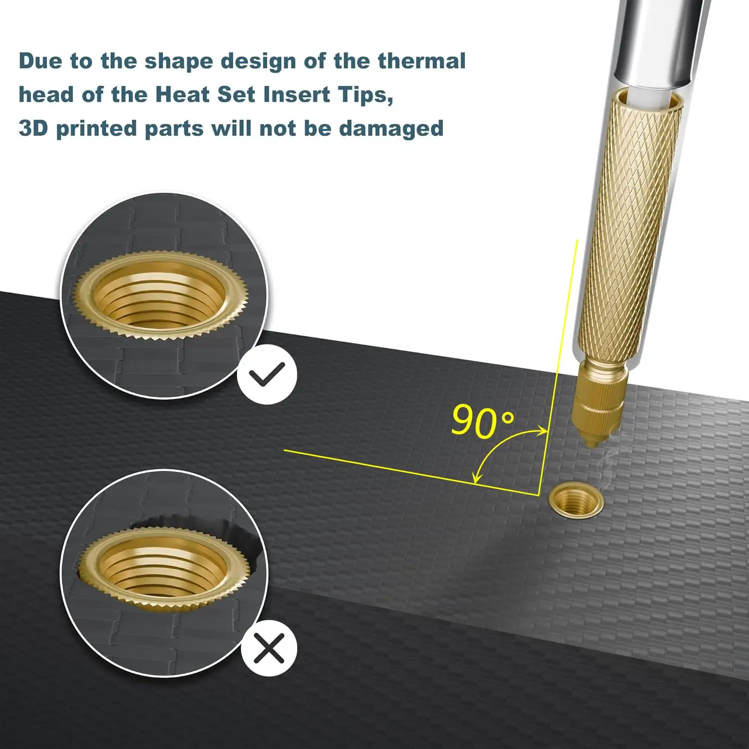 Brass Insert Nut Heat Set Insert Soldering Iron Tip Kit For Plastic