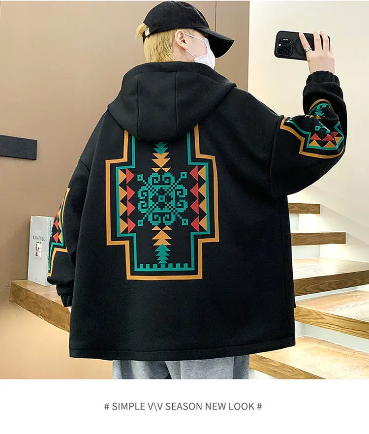 Mode männer Mit Kapuze Jacken Frühling Herbst Jugend Sport Im Freien Lose Hoody Casual Mäntel Straße Tragen Winbreaker Tops Kleidung – Detail 11