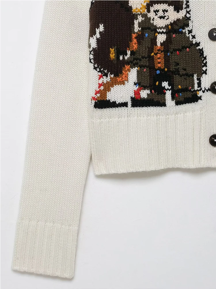 New Year Chic Jacquard Women Cardigan Long Sleeve Lapel Knitting Cardigans Fashion 2025 Autumn Winter Elegant Sweater Coat