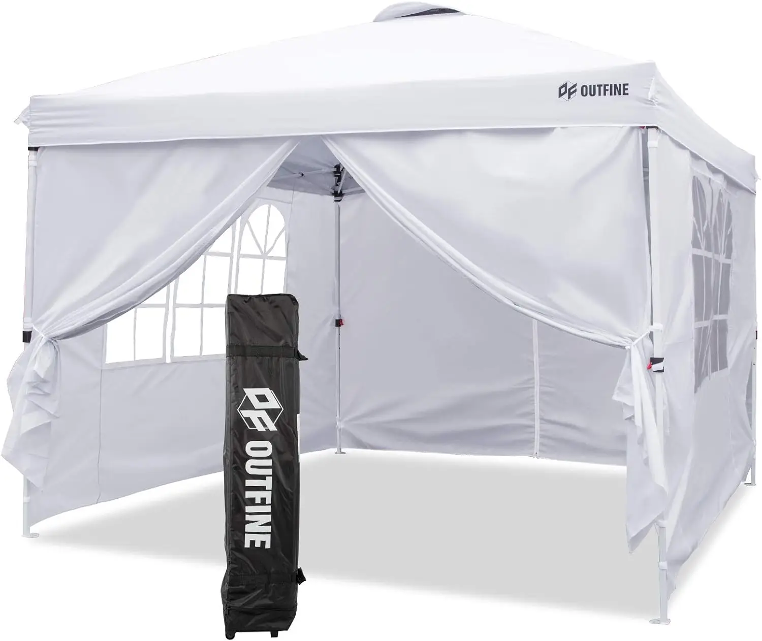 

OUTFINE Canopy 10'x10' Pop Up Commercial Instant Gazebo Tent, Fully Waterproof, Outdoor Party Canopies with 4 Removable Sidewall