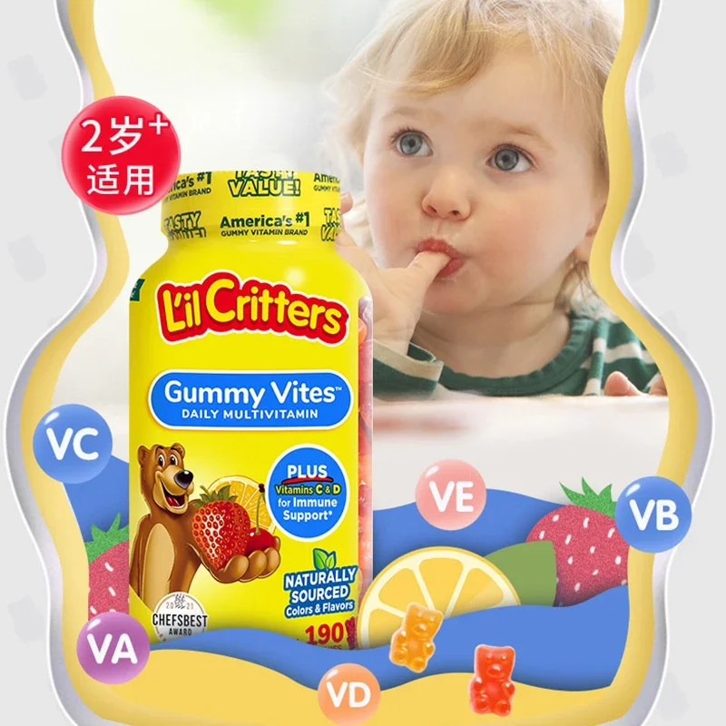 

1 Bottle190 Capsules Of Bear Candy Children's Vitamin C + Zinc VC Fruit Zinc Supplement Gummies Health Food