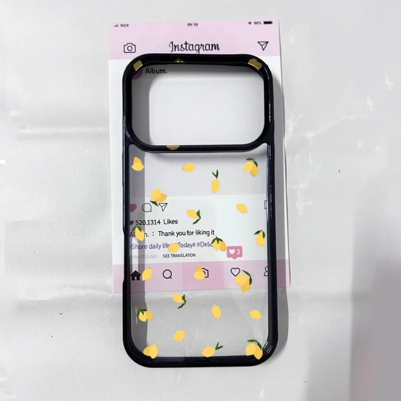 Summer Fruit Lemon Flower Clear Phone Case - Transparent Acrylic Cover Shell