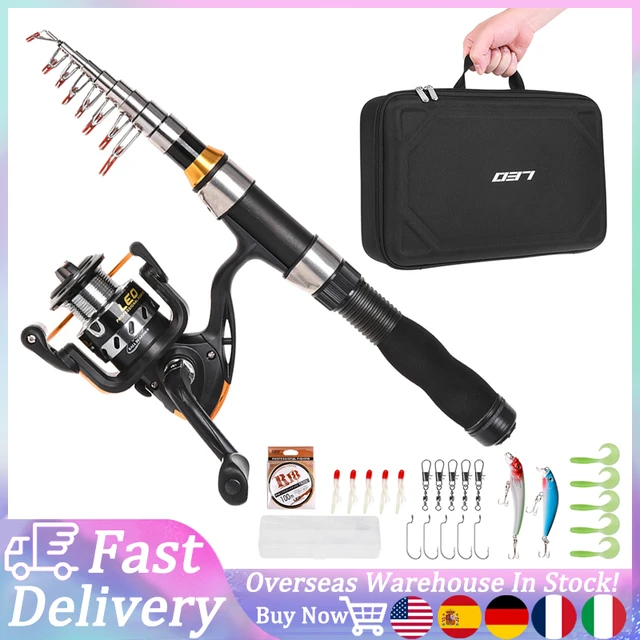 Portable Telescopic Fishing Rod and Reel Combos Carbon Fiber Fishing Pole  with Full Kits Carrier Bag for Travel Saltwater Freshw - AliExpress