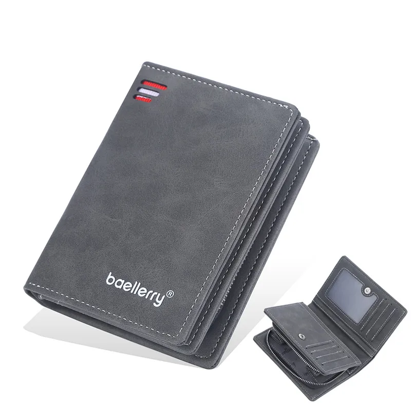 Premium Vintage Leather Men's Wallet – High-Quality Zipper Design with Card Holders and Coin Pouch