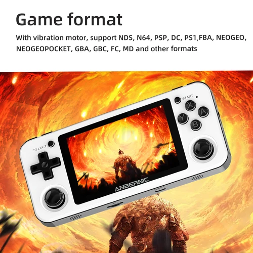 Anbernic 레트로 비디오 게임 콘솔, 3.5 인치 IPS 스크린, 3500 mAh 오픈 소스 리눅스 8000 + 게임, PS1 PSP NDS N64 GBC GBA FC, RG351P 3