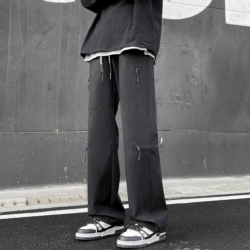 

Black Cargo Pants Men Baggy Sweatpants Fashion Straight Pants Hip Hop Streetwear Harajuku Trousers Joggers Bottoms Y2K Clothing