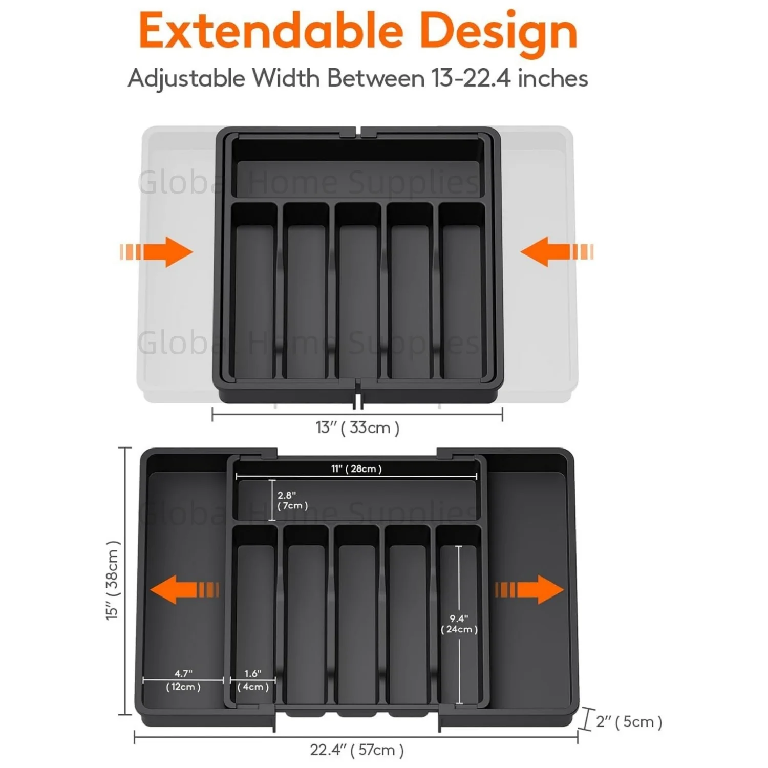 Silverware Drawer Organizer Expandable Utensil Tray for Kitchen Adjustable Flatware and Cutlery Holder for Spoons Forks Knives 4